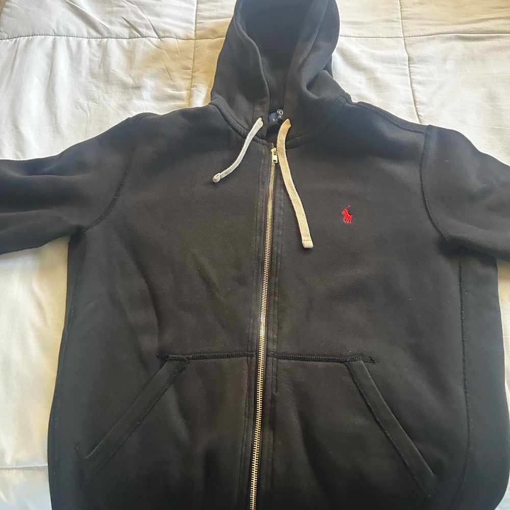 Ralph Lauren Black Hoodie with Yellow Accents